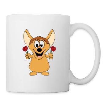 HYÄNE - ROSEN - BLUMEN - TIER - KIND - BABY - Tasse - Weiß - Rechts