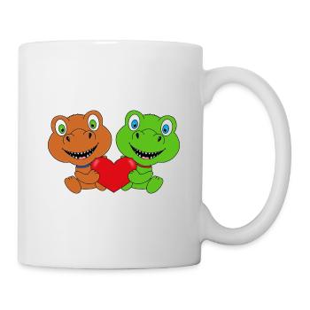 DINOS - DINOSAURIER - LIEBE - LOVE - KIND - BABY - Tasse - Weiß - Rechts