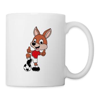 KÄNGURU - FUßBALL - SPORT - TIER - KIND - BABY - Tasse - Weiß - Rechts