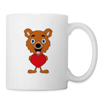 TEDDY - BÄR - TEDDYBÄR - HERZ - LIEBE - VERLIEBT - Tasse - Weiß - Rechts