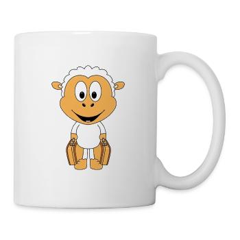 SCHAF - KOFFER - AUSWANDERER - REISE - URLAUB - Tasse - Weiß - Rechts