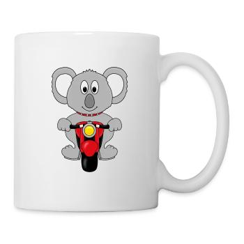 KOALA - MOTORRAD - BIKER - TIER - KIND - BABY - Tasse - Weiß - Rechts