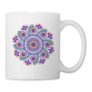 Rainbow Dot Mandala - Tasse - Weiß - Rechts