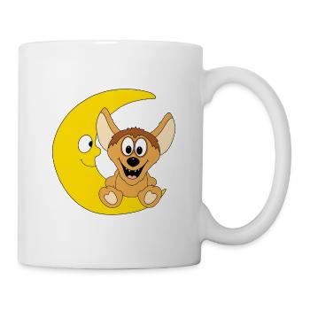 HYÄNE - MOND - TIER - KIND - BABY - Tasse - Weiß - Rechts