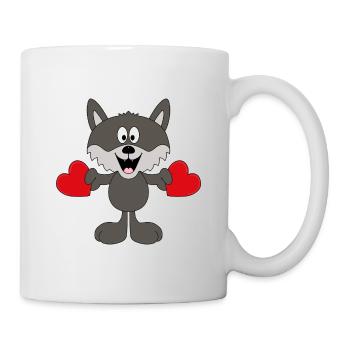 WOLF - LIEBE - LOVE - TIER - KIND - BABY - Tasse - Weiß - Rechts