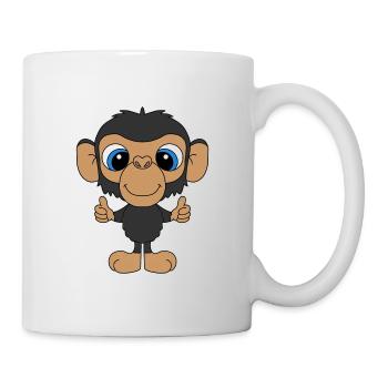 AFFE - TIER - KIND - BABY - Tasse - Weiß - Rechts