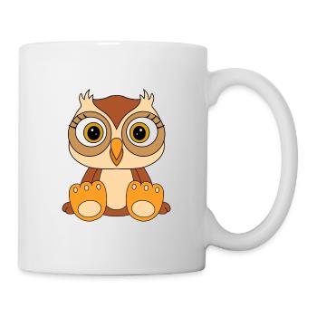 EULE - TIER - KIND - BABY - VOGEL - Tasse - Weiß - Rechts