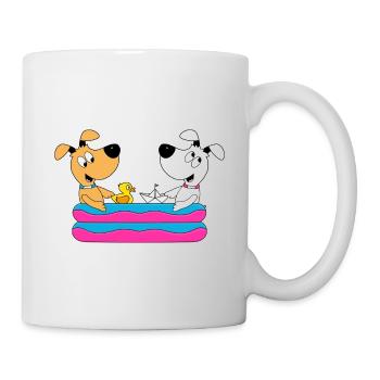 HUNDE - POOL - PLANSCHBECKEN - HUND - TIER - Tasse - Weiß - Rechts