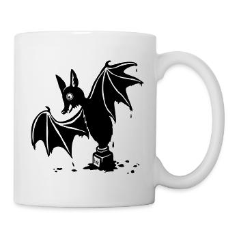 Fledermaus im Tuschenapf - Tasse - Weiß - Rechts