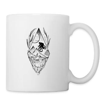 Downhill VTT style sketch & dotwork art - Mug blanc - blanc - Droite