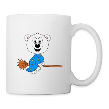HEXE - EISBÄR - HEXENBESEN - HALLOWEEN - TIER - Tasse - Weiß - Rechts