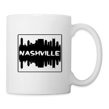 Nashville Tennessee Usa Skyline Silhouette Reisen - Tasse - Weiß - Rechts