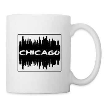 Chicago Illinois Usa Skyline Silhouette Travel Sou - Mug blanc - blanc - Droite