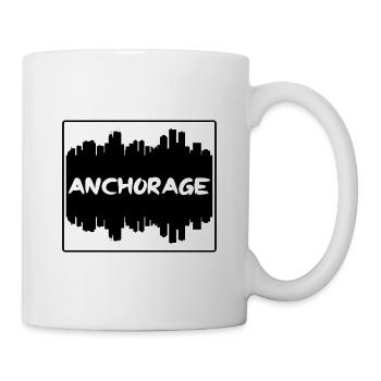 Anchorage Alaska Usa Skyline Silhouette Voyage Sou - Mug blanc - blanc - Droite