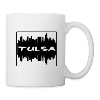 Tulsa Oklahoma Usa Skyline Silhouette Travel Souve - Mug - white - Right