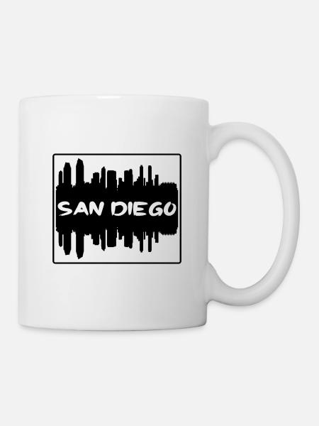 San Diego Kalifornien Usa Skyline Silhouette Reisen - Tasse - Weiß