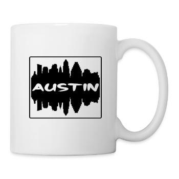 Austin Texas Usa Skyline Silhouette Voyage Souveni - Mug blanc - blanc - Droite