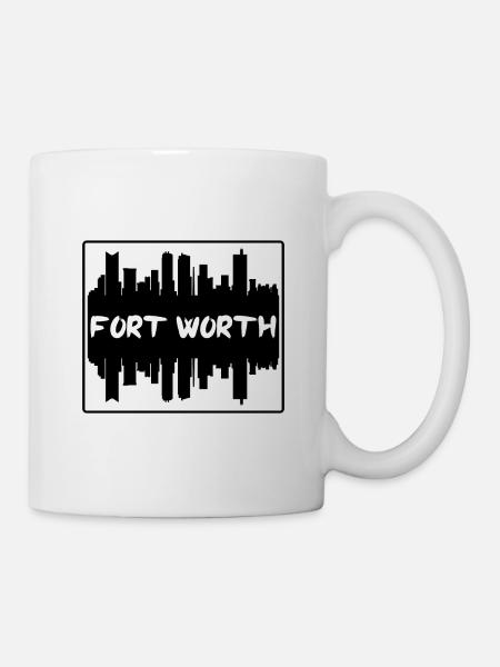 Fort Worth Texas Usa Skyline Silhouette Reise Sou - Tasse - Weiß