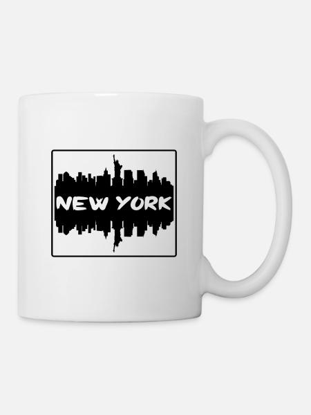 New York New York USA Skyline Silhouette Reisen So - Tasse - Weiß