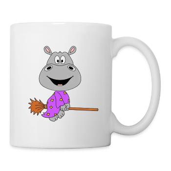 HALLOWEEN - HEXE - NILPFERD - TIER - KIND - BABY - Tasse - Weiß - Rechts