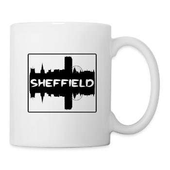 Sheffield England Skyline Silhouette Reisesouven - Tasse - Weiß - Rechts