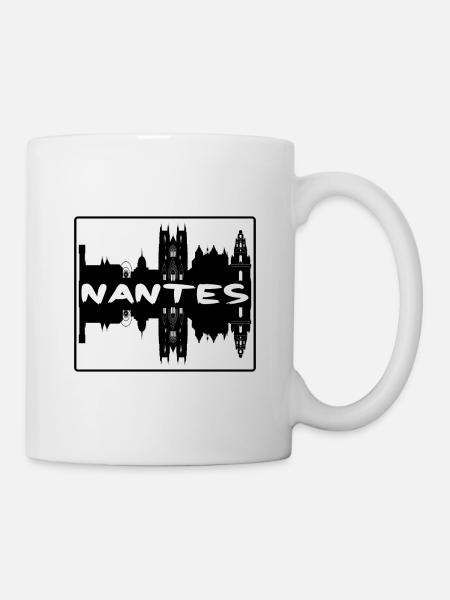 Nantes France Skyline Silhouette Souvenir de Voyage - Mug blanc - blanc