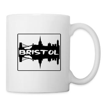 Bristol England Skyline Silhouette Travel Souvenir - Mug - white - Right