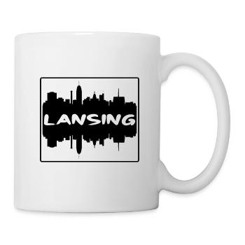 Lansing Michigan Usa Skyline Silhouette Voyage Sou - Mug blanc - blanc - Droite