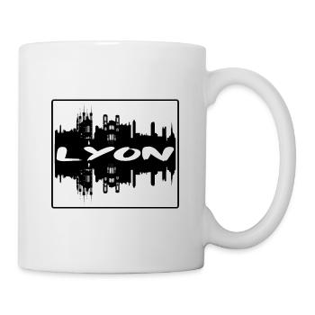 Lyon France Skyline Silhouette Souvenir de Voyage - Mug blanc - blanc - Droite