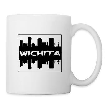 Wichita Kansas Usa Skyline Silhouette Travel Souve - Mug - white - Right