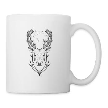 Cerf dotwork et signe astro Balance - Mug blanc - blanc - Droite