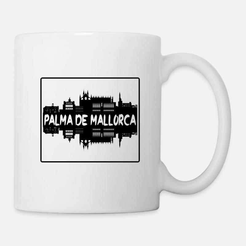 Palma de Majorque Espagne Skyline Silhouette Voyage - Mug blanc - blanc
