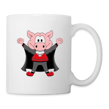 SCHWEIN - DRACULA - VAMPIR - HALLOWEEN - Tasse - Weiß - Rechts