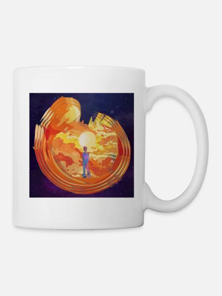 Homme / Personne / Homme en boule de feu - Univers - Mug blanc - blanc