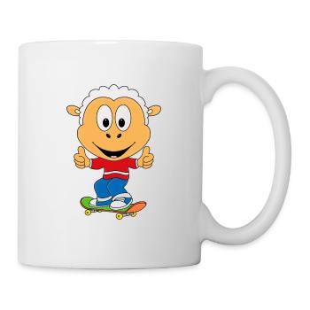 SKATEBOARD - SCHAF - TIER - KIND - BABY - Tasse - Weiß - Rechts