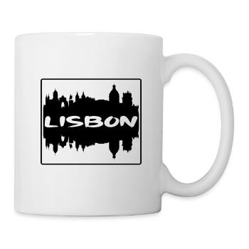 Lisbon Portugal Skyline Silhouette Travel Souvenir - Mug - white - Right