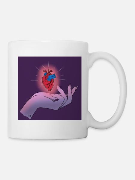 Mains Magnétiseuses fond coloré - Mug blanc - blanc