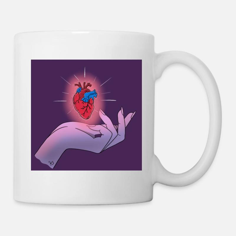 Mains Magnétiseuses fond coloré - Mug blanc - blanc