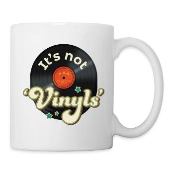 Lustiger Vinyl-Platten-Grammatik-Witz, es sind keine Vinyls - Tasse - Weiß - Rechts