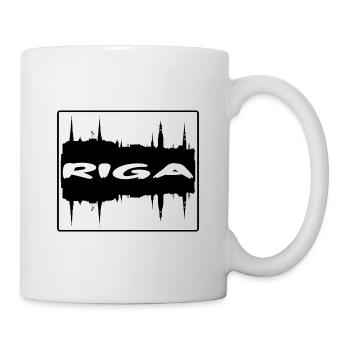 Riga Latvia Skyline Silhouette Travel Souvenir - Mug - white - Right