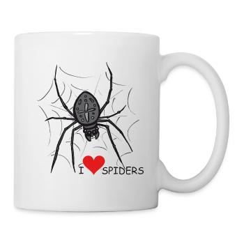 Spinne, Spinnennetz, Halloween - Tasse - Weiß - Rechts
