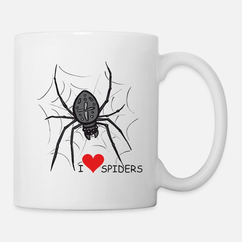 Spider, spider web, Halloween - Mug - white