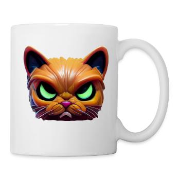Visage magique de chat en colère! - Mug blanc - blanc - Droite
