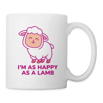Ich bin so glücklich wie ein Lamm - Tasse - Weiß - Rechts