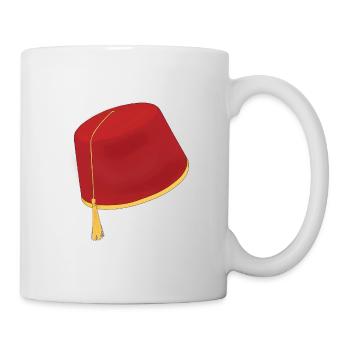 Chapeau Tarboosh dessiné à la main - Mug blanc - blanc - Droite