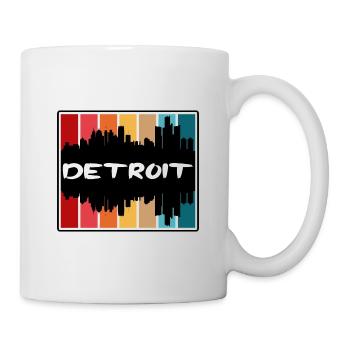 Detroit Michigan Usa Skyline Silhouette Travel Sou - Mug - white - Right