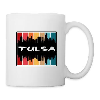 Tulsa Oklahoma Usa Skyline Silhouette Travel Souve - Mug - white - Right