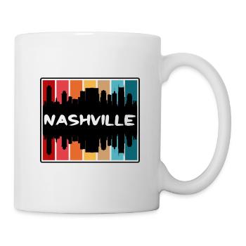 Nashville Tennessee USA Skyline Silhouette Reisen - Tasse - Weiß - Rechts