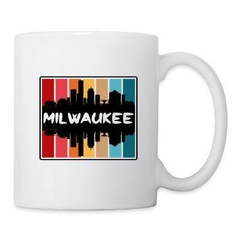 Milwaukee Wisconsin USA Skyline Silhouette Reisen - Tasse - Weiß - Rechts