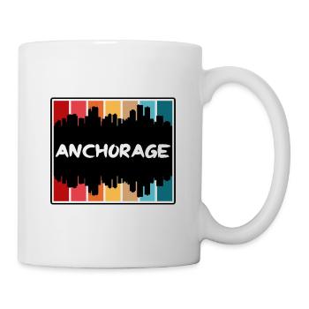 Anchorage Alaska Usa Skyline Silhouette Travel Sou - Tasse - Weiß - Rechts